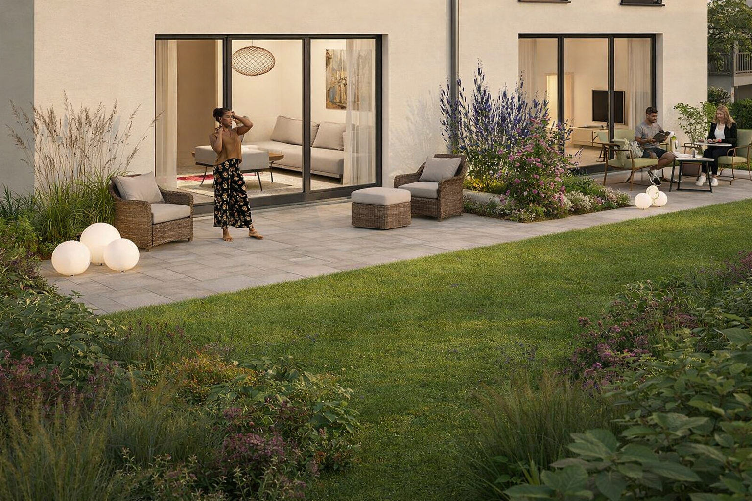 Terrassen und Gartenflächen