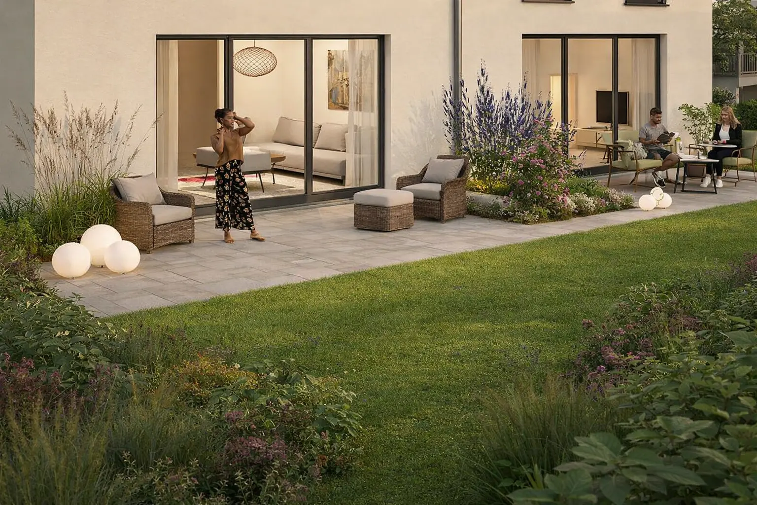 Terrassen und Gartenflächen