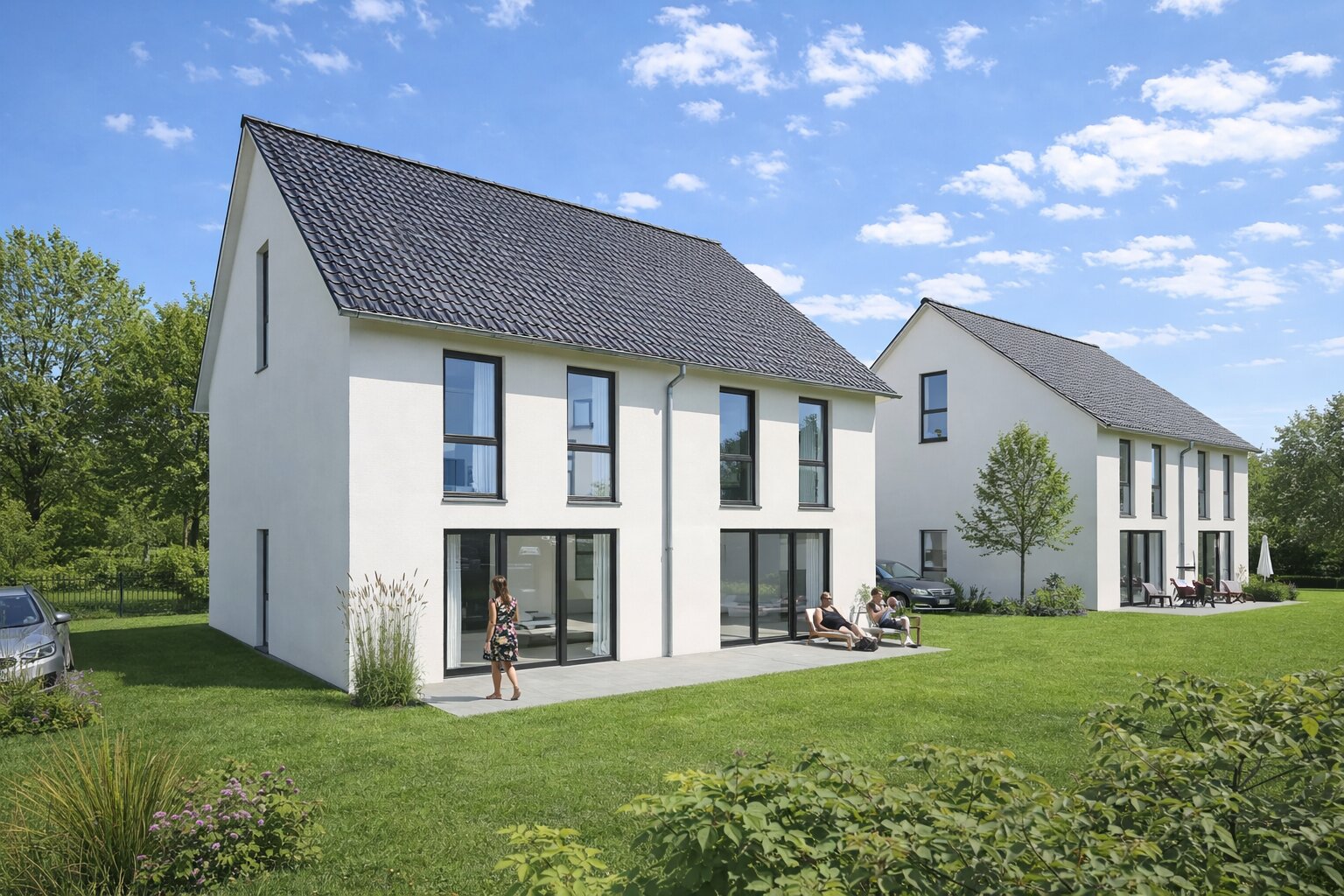 Doppelhaushälften Diedorf Anhausen - Gartenansicht